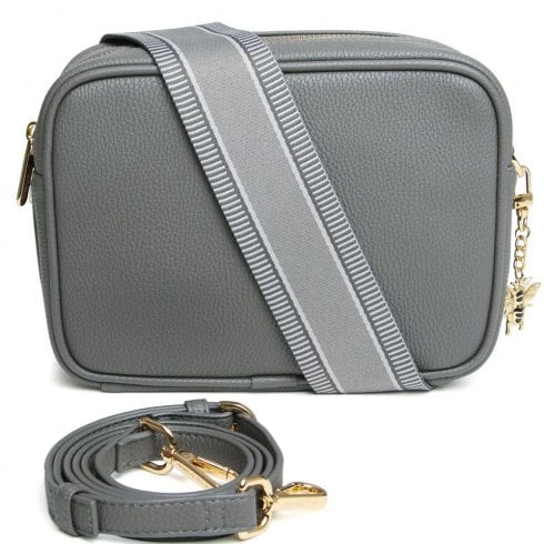Alice Wheeler London Alice Wheeler Soho Double Zipped Cross Body Bag - Slate