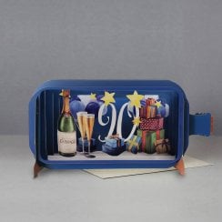 Message In A Bottle 3D Pop Up Card - 90th Birthday Champagne Bottle
