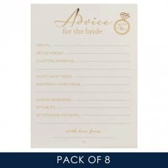 Pack of 8 Bridal Shower Advice Cards