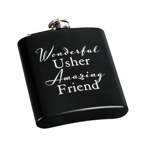 Amore Wedding Party Hip Flask - Usher