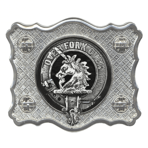 Art Pewter Clan Crest Belt Buckle - Cunningham