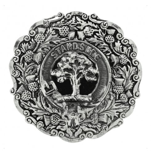 Art Pewter Clan Crest Plaid Brooch - Anderson