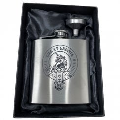 Clan Crest Stainless Steel 6oz Hip Flask Box - Ramsay