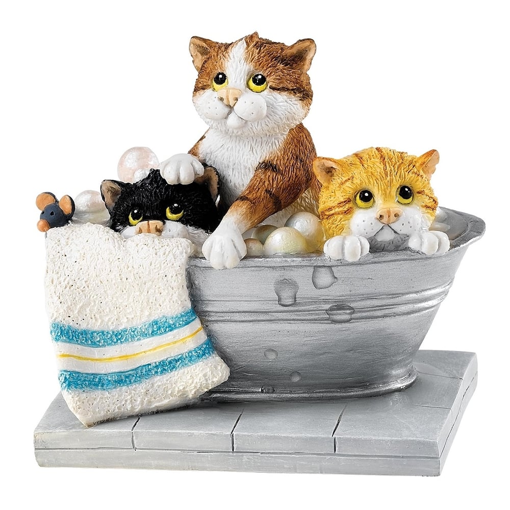 Comic & Curious Cats Bath Night Figurine A24817
