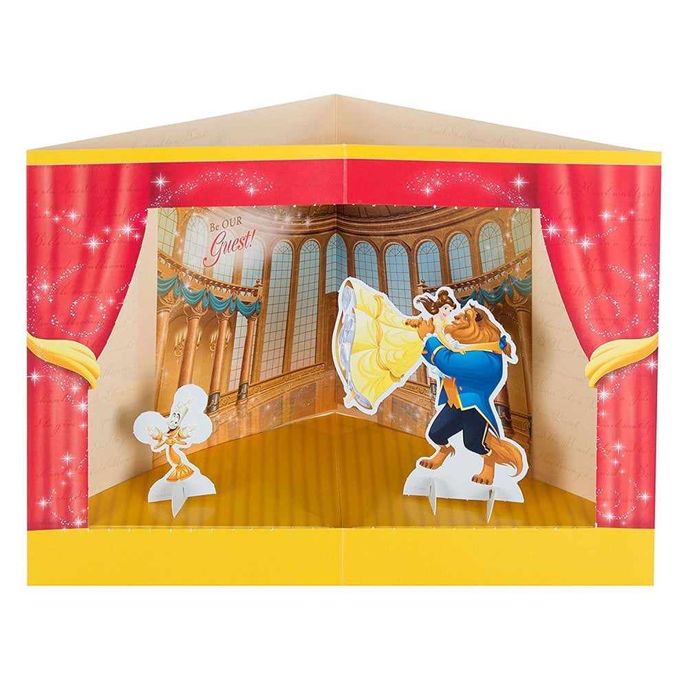 Handmade 3D Pop-Up Card – Beauty And The Beast – Birthday Valentine Wedding Anniversary