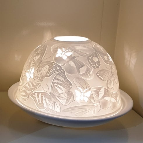 Nordic Lights Butterfly Tealight Candle Shade & Tray