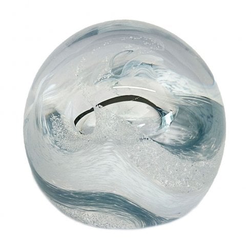 Caithness Glass Abstract Mooncrystal Silver Paperweight