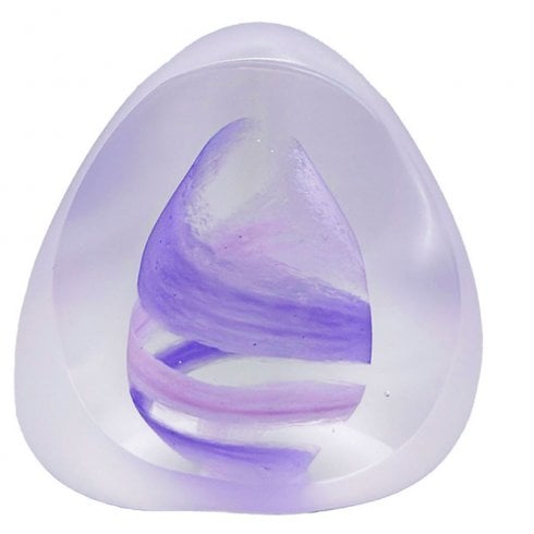 Caithness Glass Abstract Pebble Purple Paperweight