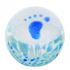 Caithness Glass Baby Boy Paperweight - Tiny Toes Blue