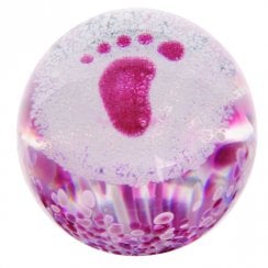 Baby Girl-Tiny Toes Pink Caithness Paperweight