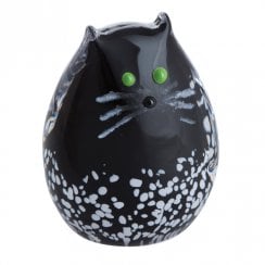 Caithness Glass Black & White Kitten Paperweight