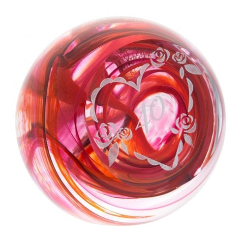 Caithness Glass Celebration 40th Anniversary Paperweight 