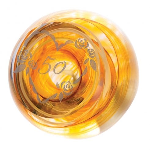 Caithness Glass Celebrations 50th Anniversary Paperweight