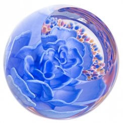 Caithness Glass Floral Paperweight - Delight Blue