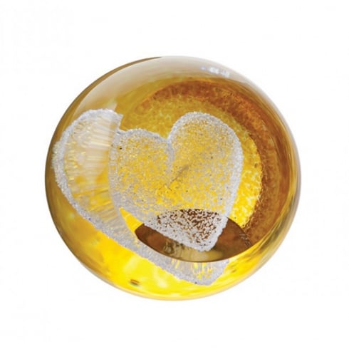 Caithness Glass Special Moments Gold Heart Paperweight
