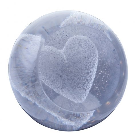 Caithness Glass Special Moments Silver Heart Paperweight