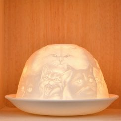 Candle Shade & Plate - Various Cats