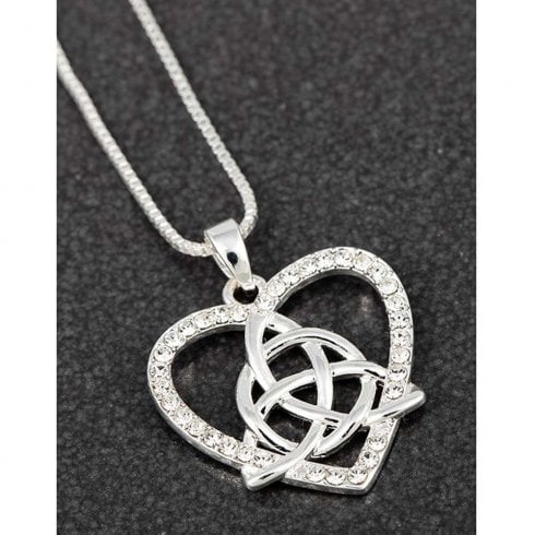 Equilibrium Celtic Heart Knot Silver Plated Necklace