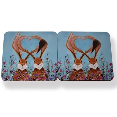 D&C Supplies Hares In Love Coasters - Set Of 6