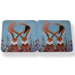 Hares In Love Coasters - Set Of 6