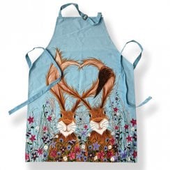 Hares In Love Cotton Apron