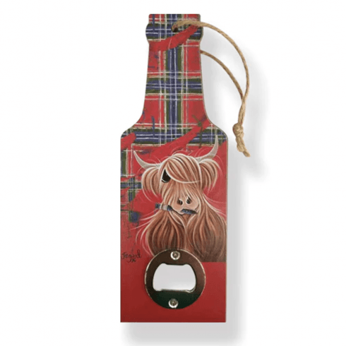 D&C Supplies McMoo Tartan Paint Bottle Opener With Magnet