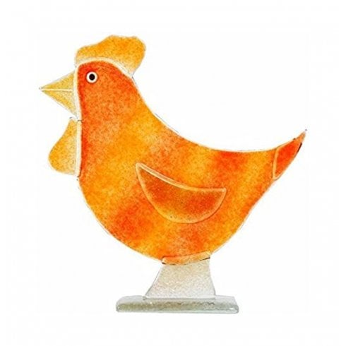 D&J Glassware Amber Glass Hen