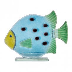 Fused Glass Bubbles the Fish Ornament
