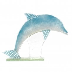 Fused Glass Jumping Dolphin Ornament