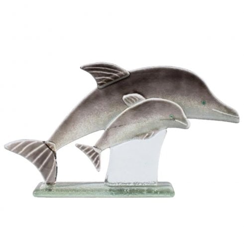D&J Glassware D & J Glassware Glass Dolphin With Calf Ornament