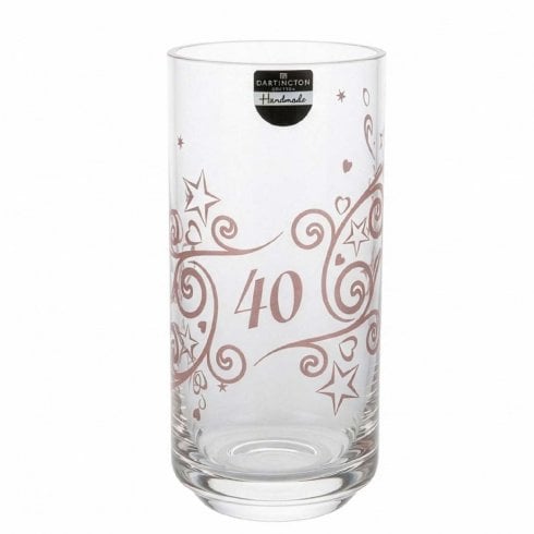 Dartington Crystal 40th Birthday Glass