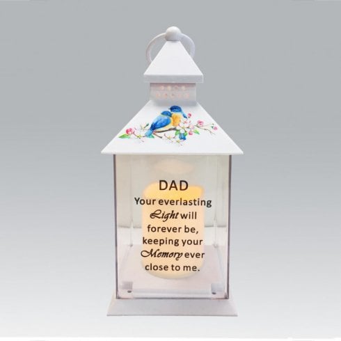 David Fischhoff Battery Operated Lantern With Birds - Dad 25cm