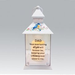 Battery Operated Lantern With Birds - Dad 25cm