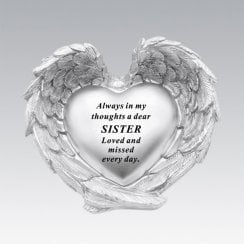 Silver Heart In Wings Sister Remembrance Memorial Ornament