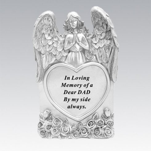 David Fischhoff Silver Praying Angel Heart Dad Memorial Standing Plaque
