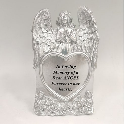 David Fischhoff Silver Praying Angel Heart Someone Special Memorial Standing Plaque