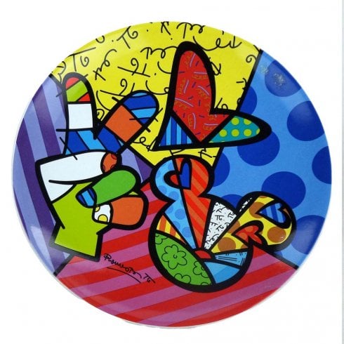 Disney By Britto Romero Britto Disney Peace, Love & Mickey Mouse Plate