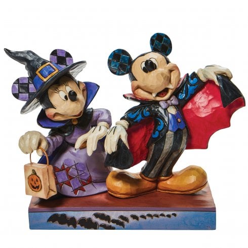 Disney Traditions Mickey & Minnie Vampire Figurine - Terrifying Trick Or Treaters