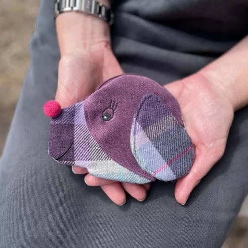 Earth Squared Tweed Dog Head Purse