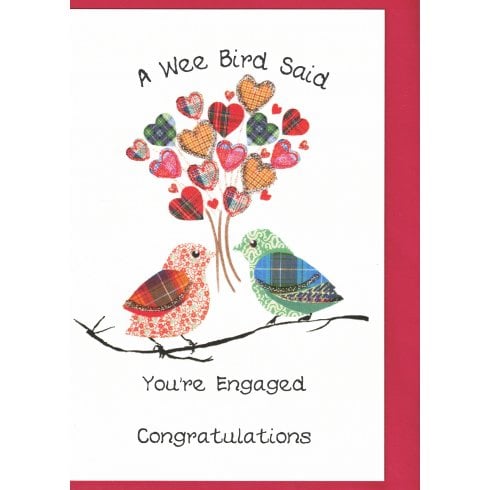 Embroidered Originals A Wee Bird Said Youre Engaged Card