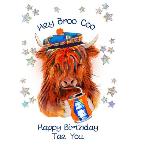 Embroidered Originals Broo Coo Scottish Birthday Card