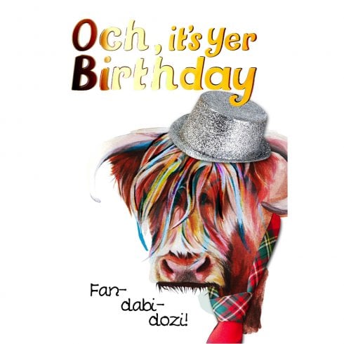 Embroidered Originals Fan Dabi Dozi Scottish Birthday Card
