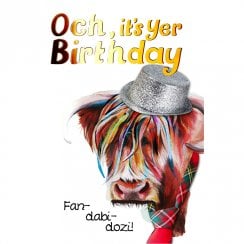Fan Dabi Dozi Scottish Birthday Card