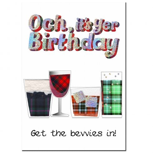 Embroidered Originals Get The Bevvies In Scottish Birthday Card