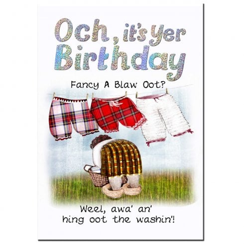 Embroidered Originals Hing Oot The Washin Scottish Birthday Card