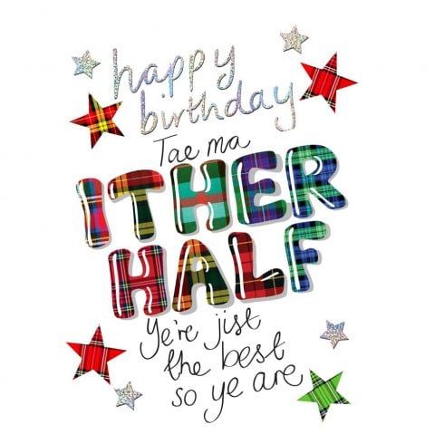 Embroidered Originals Ither Half Scottish Birthday Card