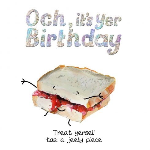Embroidered Originals Jeely Piece Scottish Birthday Card