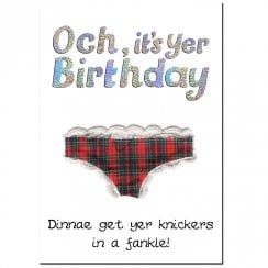Knickers in a Fankle Scottish Birthday Card