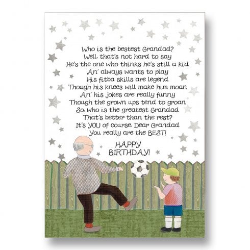 Embroidered Originals Tae the Bestest Grandad Birthday Card BD198