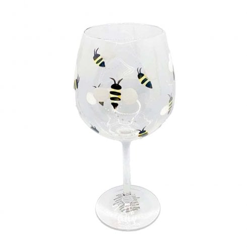 Enesco Hand Painted Bee Design Gin Glass